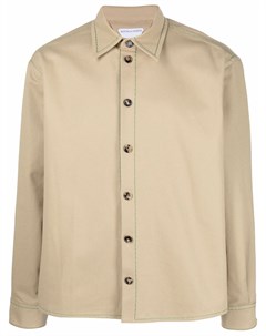 Рубашка с контрастной строчкой и длинными рукавами Bottega veneta