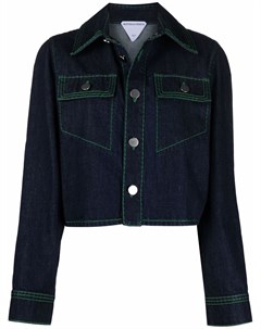Укороченная джинсовая куртка с контрастной строчкой Bottega veneta