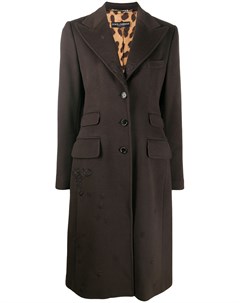Кашемировое пальто средней длины с вышивкой Dolce&gabbana