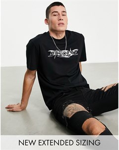 Черная свободная футболка с принтом Matrix на груди Asos design