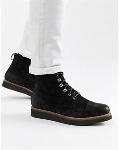 Черные замшевые ботинки на шнуровке Newton Grenson