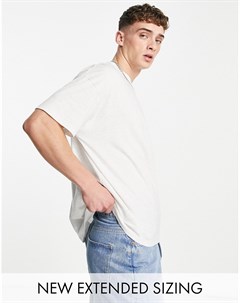 Белая меланжевая oversized футболка из смесового органического материала с круглым вырезом Asos design