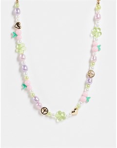 Ожерелье из бусин разных цветов и дизайнов с вишнями Asos design
