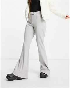 Серые расклешенные брюки из трикотажа Topshop