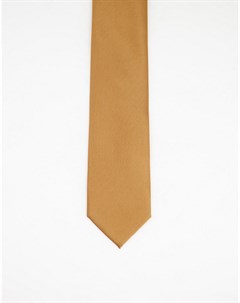 Однотонный атласный галстук горчичного цвета Gianni feraud