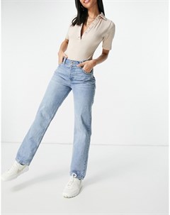 Светлые выбеленные джинсы прямого кроя Asos design