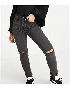 Черные зауженные джинсы с рваной отделкой на коленях Madewell