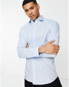 Голубая рубашка из эластичного хлопка с длинными рукавами Originals Jack & jones