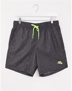 Серые тканые шорты с отделкой неоново зеленого цвета Festival Nike