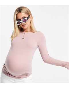 Розовый лонгслив с широким вырезом горловины ASOS DESIGN Maternity Asos maternity