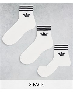 Набор из 3 пар белых носков до щиколотки с фирменным трилистником adicolor Adidas originals