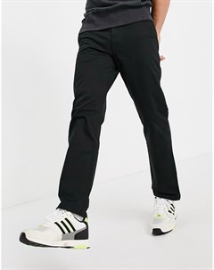 Прямые брюки чиносы черного цвета из смесового органического хлопка Topman