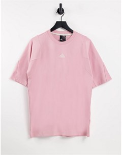 Розовая футболка с вышитым логотипом adidas Lounge Adidas performance