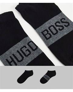 Набор из 2 пар черных носков до щиколотки с крупным логотипом BOSS Boss bodywear