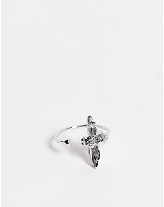 Серебристое кольцо с трехмерной пчелой Olivia burton