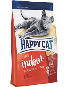 Сухой корм для кошек S Adult Indoor Voralpen Rind 10 кг Happy cat