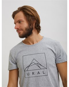 Серая футболка Sevenext с принтом Ural Profmax