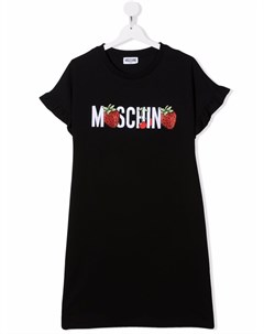 Платье футболка с вышивкой Strawberry Moschino kids