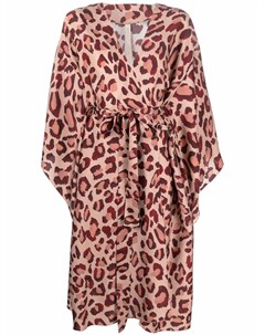 Шелковое платье рубашка с леопардовым принтом Maria lucia hohan
