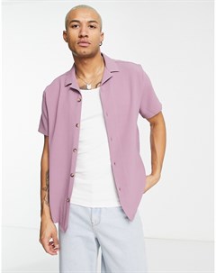 Фиолетовая свободная рубашка в рубчик с отложным воротником Asos design