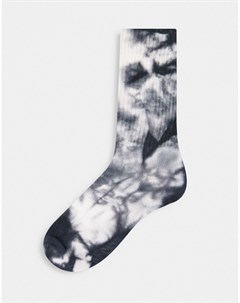 Черные и белые спортивные носки с принтом тай дай Asos design