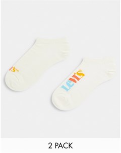 Набор из 2 пар низких белых носков с логотипом Levis Levi's®