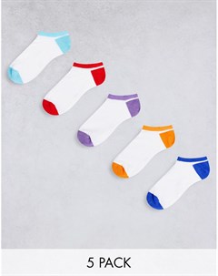 Набор из 5 пар спортивных носков с пятками и мысками в стиле колор блок Asos design