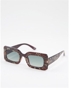 Солнцезащитные очки в коричневой ацетатной оправе из переработанных материалов Recycled Asos design