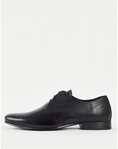 Черные кожаные туфли на шнуровке с тиснением Topman