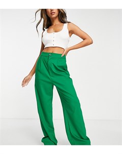 Зеленые свободные брюки с широкими штанинами в винтажном стиле от комплекта Stradivarius