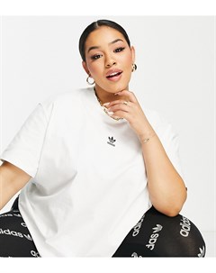 Белая футболка с логотипом в центре груди Plus Essentials Adidas originals