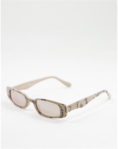 Квадратные солнцезащитные очки в узкой оправе со змеиным принтом Rubina Aj morgan