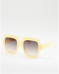 Большие квадратные солнцезащитные очки с желтой оправой So Happy Aj morgan