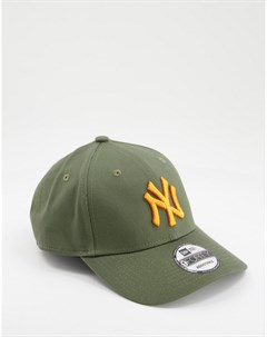 Кепка оливкового желтого цветов с символикой клуба NY Yankees 9FORTY New era