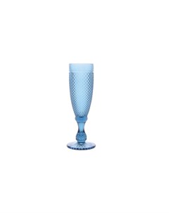 Набор бокалов для шампанского мелкий ромб 6 шт синий синий Royal classics