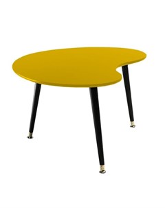 Журнальный столик почка желтый 90x43x60 см Woodi