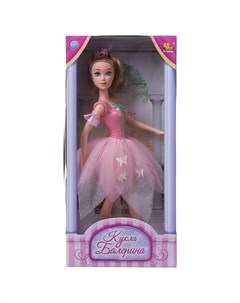 Кукла Балерина в бледно розовой юбке лепесток с бабочками 30 см PT 00440 w 1 Abtoys