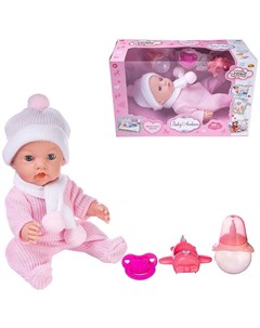 Пупс Baby Ardana В розовом комбинезончике шапочке и шарфике 30 см аксессуары PT 01419 Abtoys