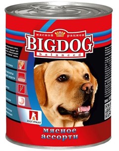 Консервы Big Dog Мясное ассорти для собак 850 г Мясное ассорти Зоогурман