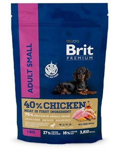 Сухой корм Premium Dog Adult Small для взрослых собак мелких пород 1 кг Курица Brit*