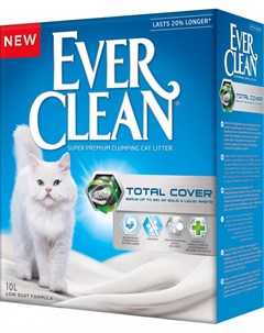 Наполнитель Total Cover комкующийся глиняный с микрогранулами для кошек 10 л 10 кг Ever clean