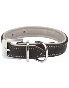 Ошейник Active Comfort кожаный черно серый для собак L 47 54 см х 30 мм Черно серый Trixie