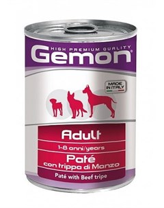 Консервы Adult Pate паштет для взрослых собак 400 г Говяжий рубец Gemon