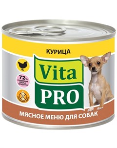 Консервы мясное меню для взрослых собак 400 г с Дичью Vita pro