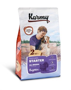 Сухой корм Starter с индейкой для щенков до 4 месяцев беременных и кормящих сук 2 кг Индейка Karmy