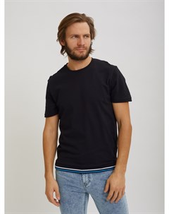 Чёрная футболка Sevenext с контрастным подолом Profmax
