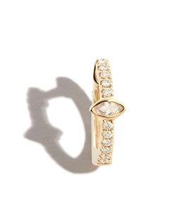 Серьга кольцо из желтого золота с бриллиантом Jacquie aiche