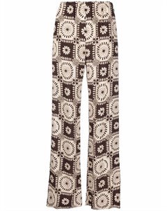 Прямые брюки с эластичным поясом и принтом Nanushka