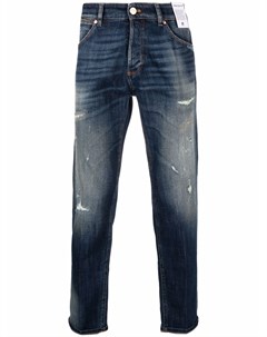 Прямые джинсы с эффектом потертости Pt01