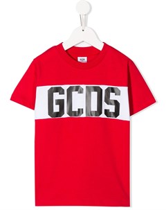 Полосатая футболка с круглым вырезом и логотипом Gcds kids